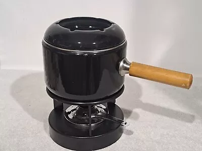 Vintage Fondue Pot Set Includes Enamel Pot Burner And Stand Only No Forks • $17.99