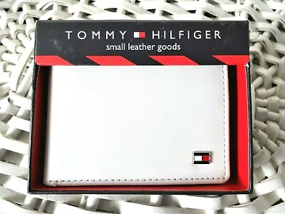 £16.99 • Buy Men's Leather Wallet 'Tommy Hilfiger' Bifold, WHITE&RED,Coin Pouch, MRP $60,Sale