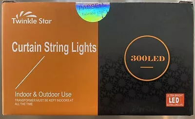 $8.20 • Buy Twinkle Star 300 LED Window Curtain String Lights
