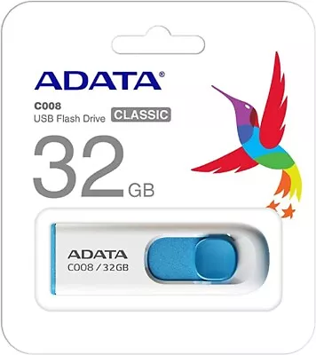 ADATA C008 32GB USB 2.0 Retractable Capless Flash Drive (AC008-32G-RWE) • $11.29