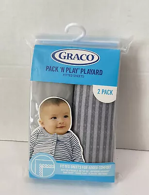 Graco Pack N Play Playard Fitted Sheets 2 Pack Gray 39”x27” NEW • $11.99