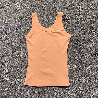 Mossimo Womens Small Sleeveless Solid Orange Tank Top Ribbed • $0.99