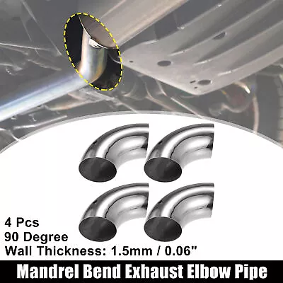 4 Pcs OD 4 Inch 90 Degree SS304 Stainless Steel Bend Tube Exhaust Elbow Pipe • $93.91