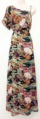 Ladies 70's Vintage Style Maxi Dress Size Medium Bold Floral Print • £15