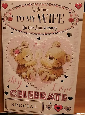 Wife Anniversary Card With Love To My Wife On Our Anniversary 22.75cm X 15.25cm • £2.99
