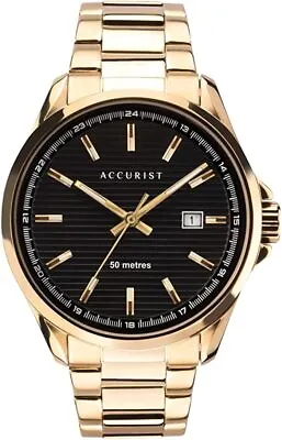 £49.99 • Buy Accurist Men's Watch With Black Dial And Gold Bracelet 7289