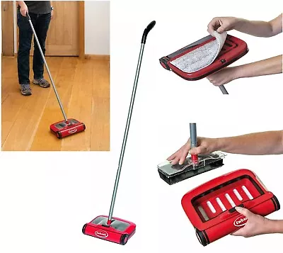 £19.73 • Buy Handy Manual Sweeper Cleaner & Microfiber Duster Hard Floor Surface Cleaner Red