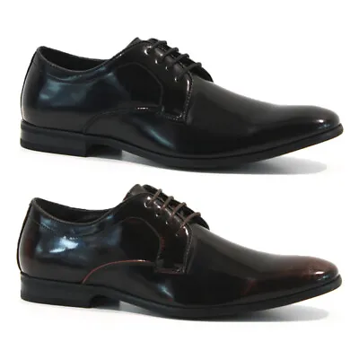 Mens New Faux Leather Shoes Smart Wedding Italian Formal Office Dress Work Size  • £12.95