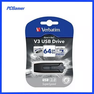 Flash Drive Verbatim Store'n'Go V3 USB 64GB (Grey) • $25