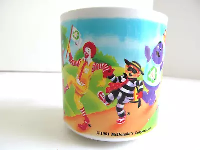 Mcdonalds 1991 Child's Cup Plastic Ronald Hamburglar Print Vintage A • $7.50