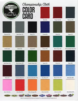 Championship Invitational Pool Table Cloth Replacement Kit | 7/8/9 Foot Tables • $135