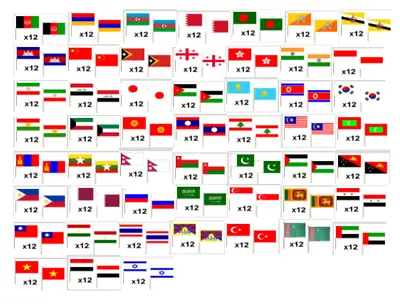 £22.95 • Buy Asian Countries Nations Handwaving Flags 18 X12  45CMX30CM Sold In Packs Of 12
