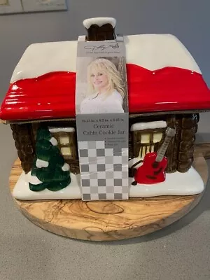 Dolly Parton Limited Edition Christmas Cookie Jar Ceramic Snowy Cabin EUC • $60
