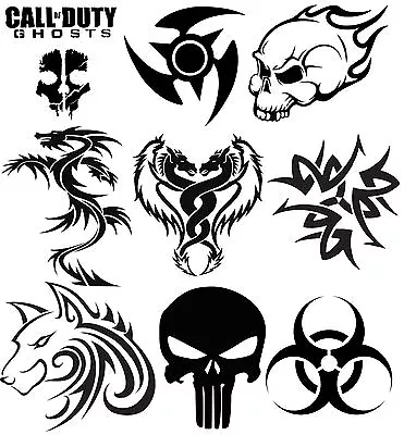 Tribal Stickers Decals Tattoo Punisher Biohazzard Car Windows Wall Art Laptops • £4