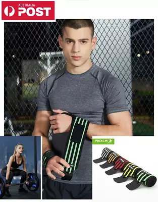 Weight Lifting Gym Muscle Training Wrist Support Straps Wraps Bodybuilding AU • $6.99