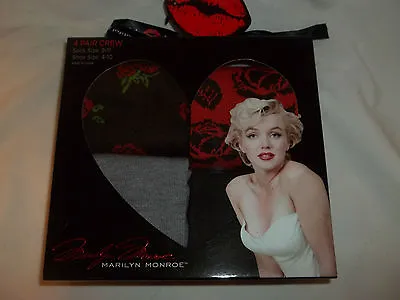 $19.99 • Buy 4 Pair Of Marilyn Monroe Socks Be Your Own Kind Of Beautiful Collector Box Nice!