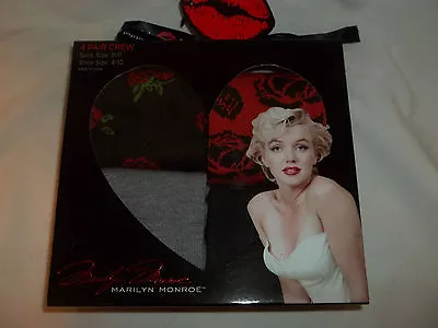 4 Pair Of Marilyn Monroe Socks Be Your Own Kind Of Beautiful Collector Box Nice! • $19.99