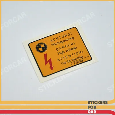 BMW High Voltage E23 E24 E28 E30 Z3 Yellow Sticker Achtung Aufkleber - 2121919 • $4.99