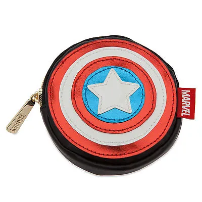 Disney Store Marvel Captain America Coin Purse Bag 4 1/4'' Diameter X 3/4'' D • $19.99