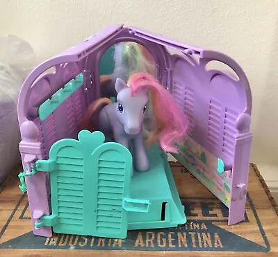Vintage Original My Little Pony Rainbow Swirl With Grooming Parlour Carry Stable • £16.99