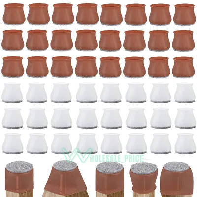 24-64PCS Chair Leg Caps Silicone Floor Furniture Cover Felt Pads Feet Protectors • $24.49