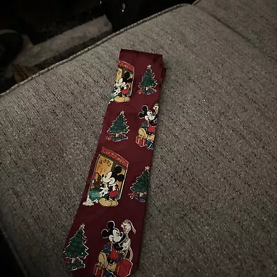 Disney Mickey Mouse Christmas Silk Neck Tie Mickey Unlimited Shopping Spree • $25