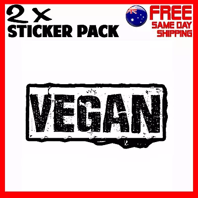 2 X Stickers - Vegan Sign Food - Car Bumper Funny Novelty Sticker • $4.95