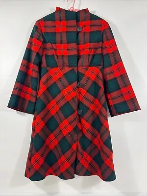 Vintage Plaid Long Sleeve Dress/Jacket 1940s • $10