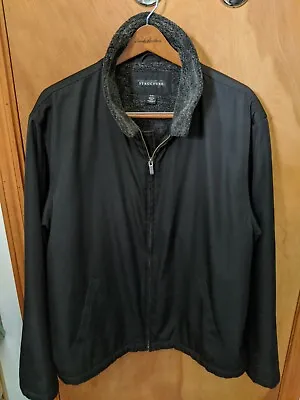 Black Structure Jacket Men’s Quality Microfiber XL YKK Metal Zip Up Jacket Coat  • $28.99