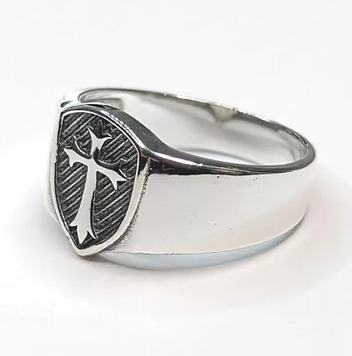 Medieval Cross Shield Sterling Silver Fashion Ring Available In Size 6 To 13 NEW • $21.95