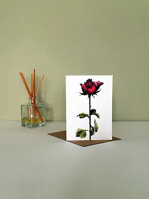 £2.65 • Buy Floral Hand Painted Rose Card *Blank For Any Occasion* (A6)