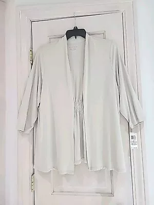 New Charter Club Women's Sand 3/4 Sleeve Open Front Cardigan Plus Sz 1x • £7.88