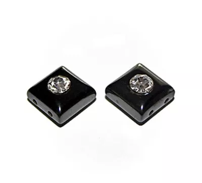 Magnetic Hematite Jewelry Rhinestone Beads 2 Hole Spacer Bead 10mm 15 Pcs Ms23 • $15.99