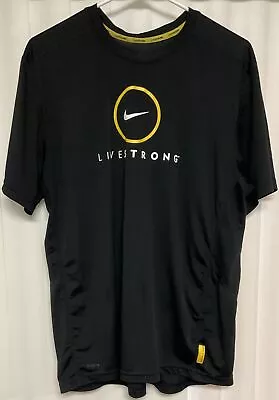 Nike Dri Fit Livestrong Mens Athletic Shirt Size L Black.    1824 • $11.99