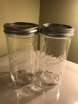 Ball Mason Jar 24 Oz Lot Of 2 Pint And A Half Wide Mouth • $27.95