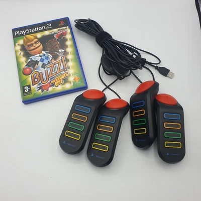 £12.99 • Buy PlayStation 2 PS2 Buzz! Bundle 4 Wired Buzzers + The Sport Quiz