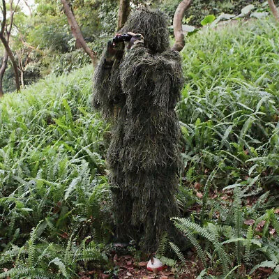 Adult Tactical Gillie Suit Leaves Camouflage Cape Hunting Cloak Adult Gilly • £27.85