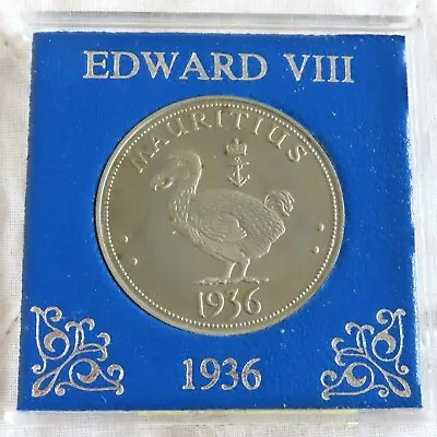 MAURITIUS 1936 EDWARD VIII PROOF PATTERN MILLED EDGE CROWN - Cased • £22.95