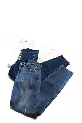 J Brand Genetic Zara Women's High Rise Denim Jeans Blue White Size 25 2 Lot 3 • $41.49
