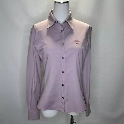 Versace Sport Button Up Long Sleeve Women’s Cotton Shirt Purple Medium Alias SPA • $34.99