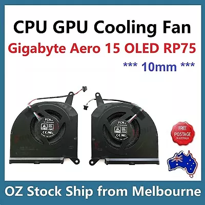 CPU GPU Cooling Fan For Gigabyte Aero 15 OLED XB XD RP75 RP75SA RP75W 10mm • $149