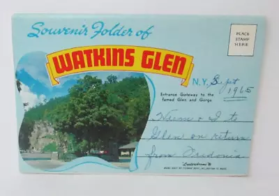 Watkins Glen New York Vintage Postcard Folder Booklet Jnp12 • $2