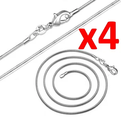 4 X Sterling Silver Charm Chain Necklace Choker Women Men Thin 18 Inch Gift Diy • $8.57