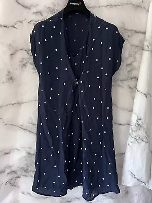 £18.50 • Buy Seraphine Maternity Nursing Top Navy Polka Dot Dress Size UK6, 