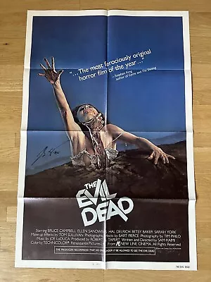 Evil Dead 1981 Folded Movie Poster Autographed By ASH Bruce Cambell Horror • $995