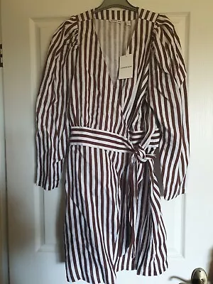 NWT Sz 16 Country Road Brown Stripe Wrap Dress RRP $159 • $70