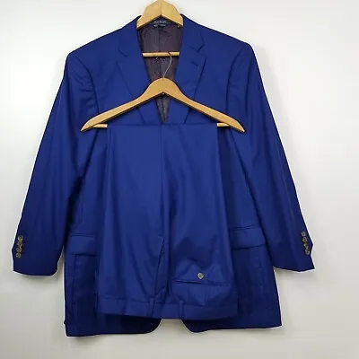 Indochino Suit Men's Jacket 46 Pants 40 X 29 Blue Wool Cashmere Surgeon Cuffs • $45.95