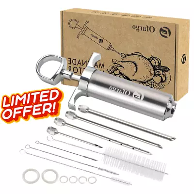 Meat Injector Syringe Kit With 4 Marinade Needles For BBQ Grill Smoke • $48.50