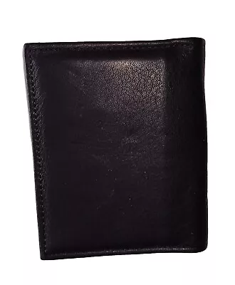 Rolfs 2 Fold Flip Up  ID Genuine Leather Billfold Wallet Black • $34