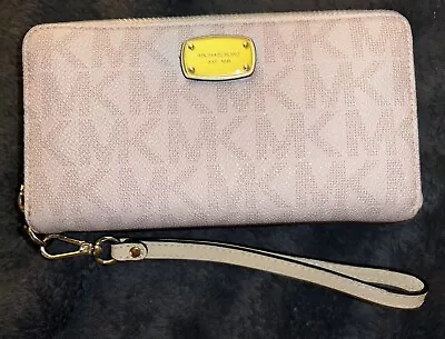 Michael Kors Jet Set Travel Continental Zip Around Wallet Wristlet Pink • $90